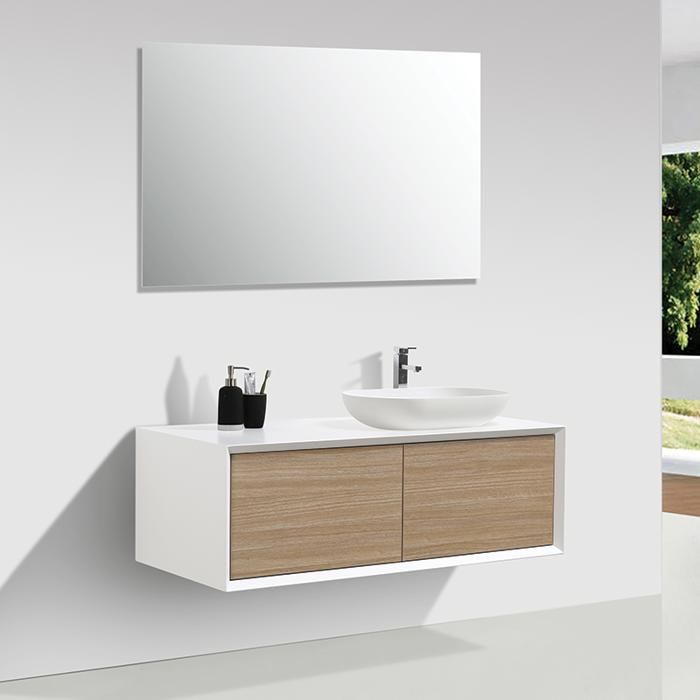 Meuble Salle De Bain Double Vasque Palio 120 Cm Blanc Chene Clair Blanc Cdiscount Maison