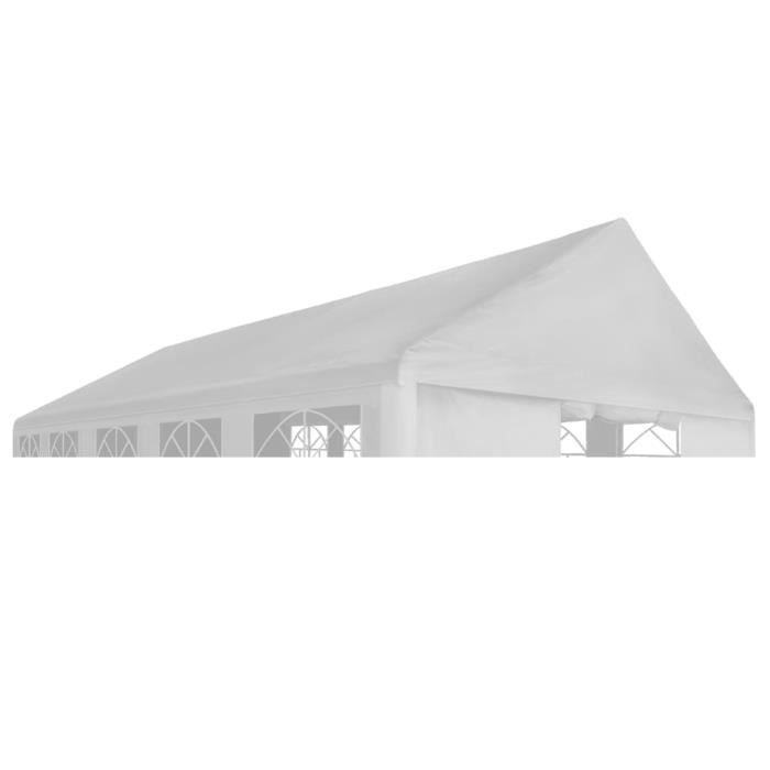 Toit de tente de réception-Auvent de Remplacement Toile de Tonnelle 5 x 10  m Blanc - Cdiscount Jardin