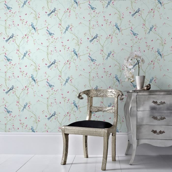 Superfresco Facile Radiance Collez Le mur Oriental Blossom Bleu//Crème Papier Peint