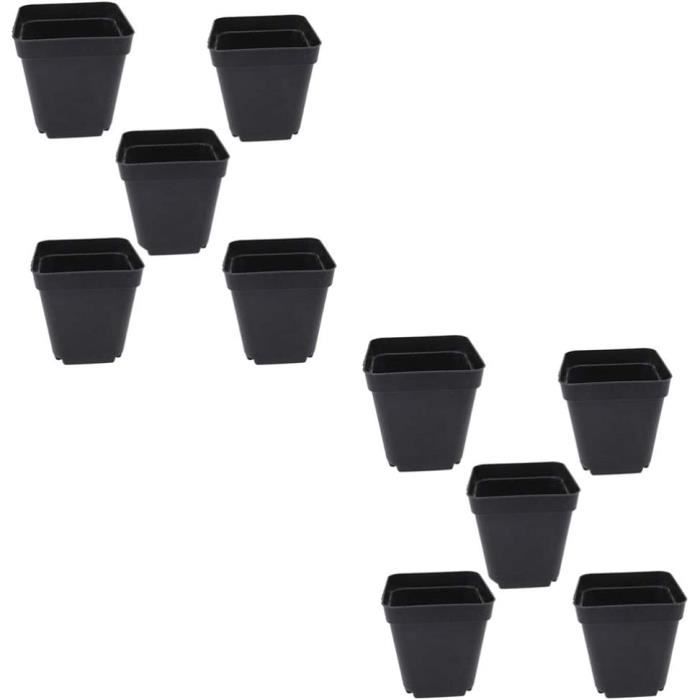 50 Pots Semis Muzhira 7cm - Carrés Noirs Réutilisables Avec Drainage