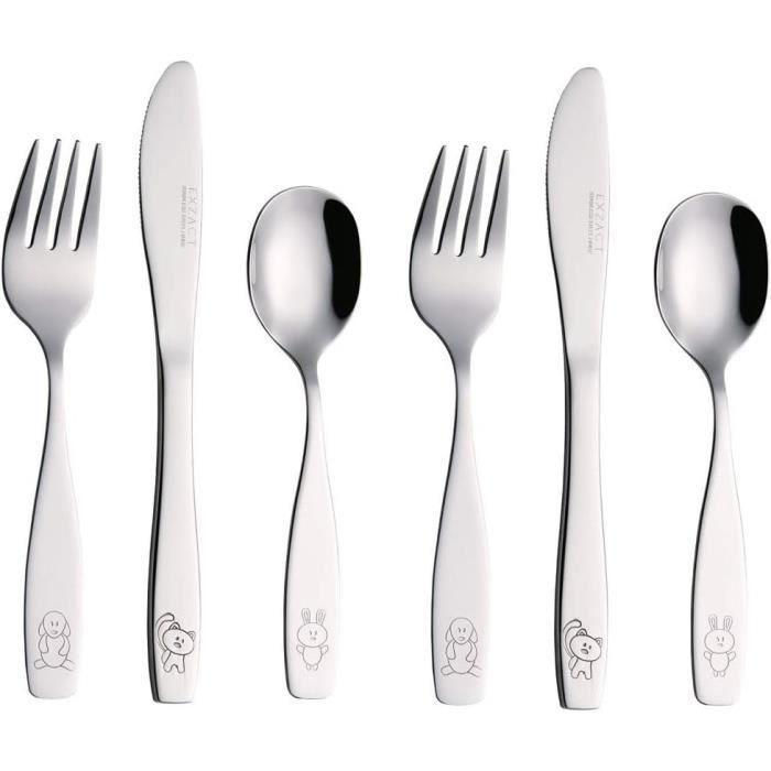 Set Couverts Enfant Inox - Fourchette Et Cuillère Avec Boîte Rose