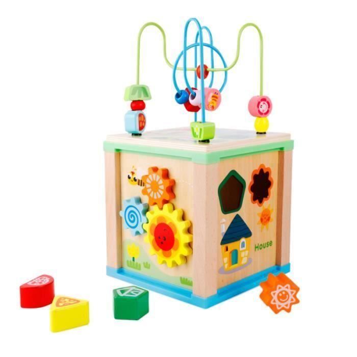 Activite Cube Jouets Bebe Educatif Perle En Bois Labyrinthe De Forme De Labyrinthe Pour 1 An Garcon Et Fille Bambins Achat Vente Table Jouet D Activite Cdiscount