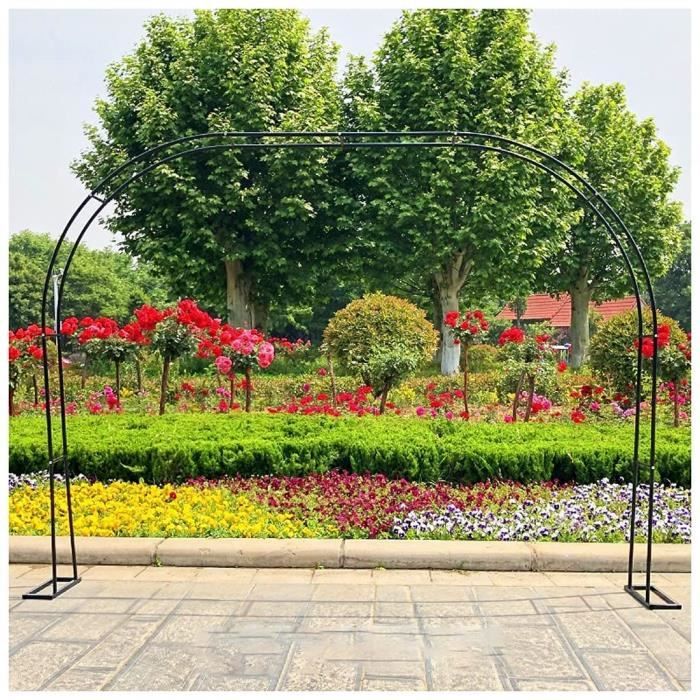 Tonnelle de Mariage DéCoration de FêTe Pelouse Jardin Pergola Quatre Couleurs Arcade Roses Vignes Plantes Escalade Exterieur Arche en MéTal PLUY Arche Jardin