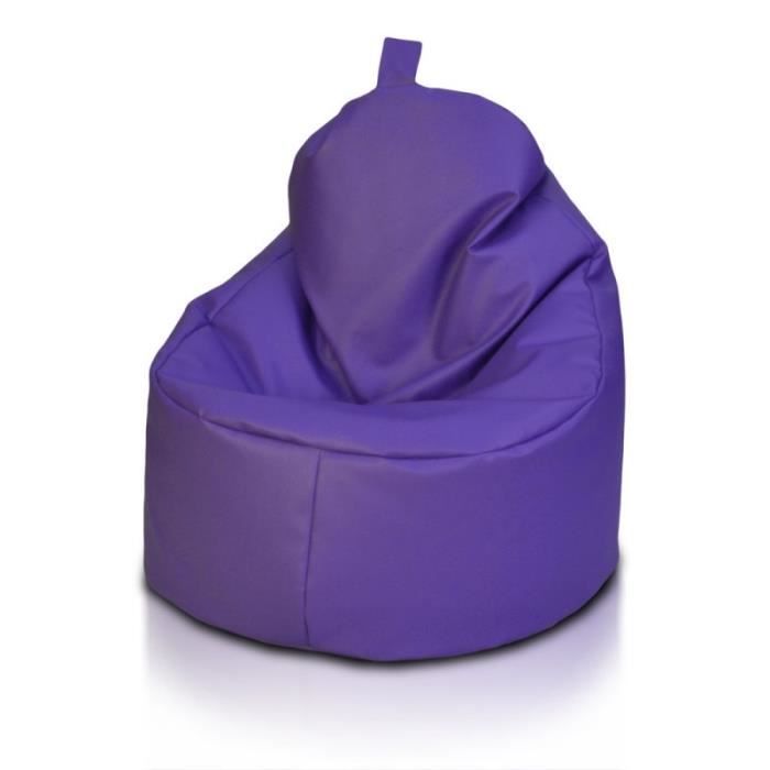 fauteuil pouf yoko cuir ecologique e1 violet