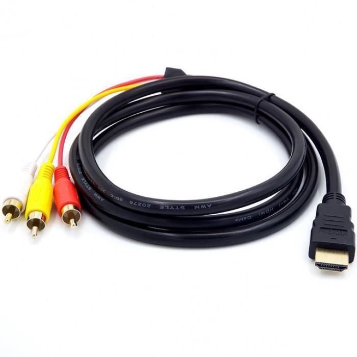 Hdmi Aux Câble Splitter Jack Mâle À 3rca Av Composite M-M Connecteur  Adaptateur Cordon Émetteur D30 Jan24 #73 - Cdiscount TV Son Photo