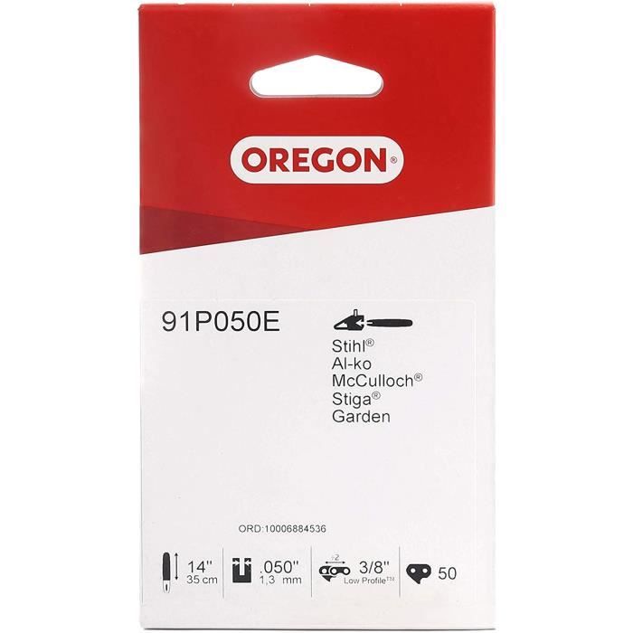 Chaînes Tronçonneuse Oregon - Lot De 2, Pas 3/8", écartement 1.3 Mm, 52 Maillons - Pour Guide 35 Cm, Faible Rebond