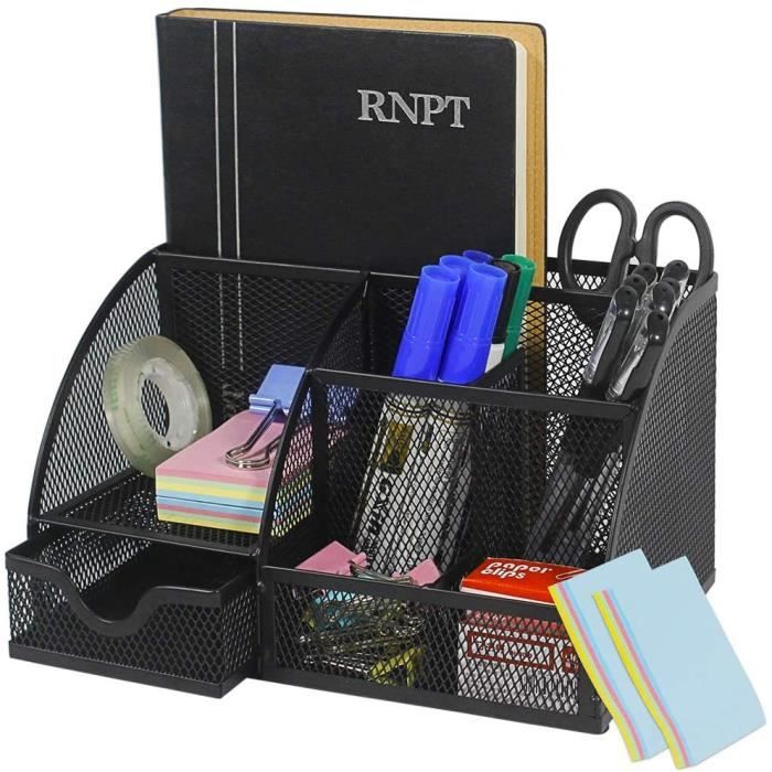 Organisateur Bureau AKOLAFE 180 Compartiments – Rangement Stylos, Marqueurs Alcool, 35x27.5x13 Cm, PVC Robuste Blanc