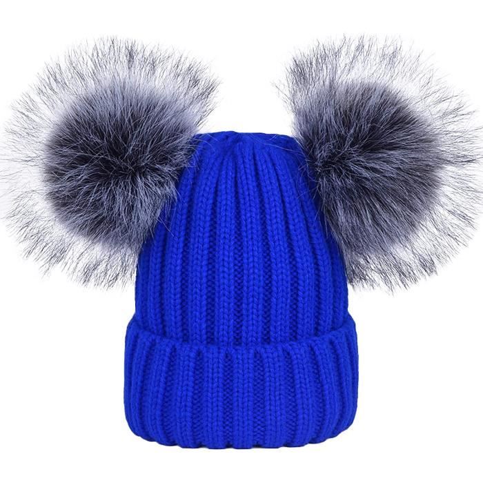 Moderne chaud femmes tricot bonnet casquette hiver casquette M pompon couleur au choix NEUF 