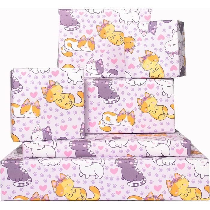 Papier Cadeau Anniversaire Central 23 - Ciel Rose/bleu - 6 Feuilles 50x70cm + étiquettes