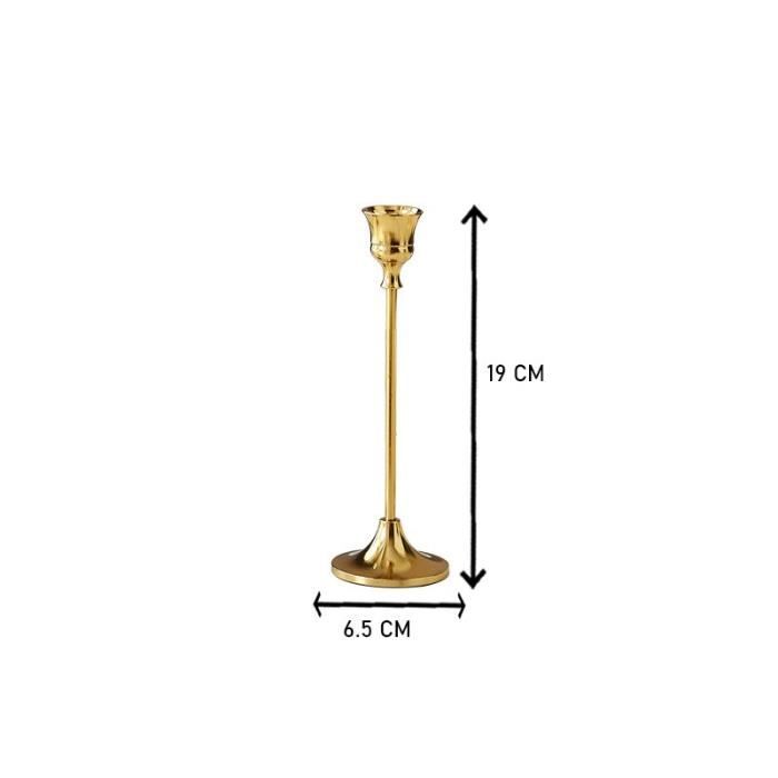 Lot De 9 Bougeoirs En Métal Or - Porte-Bougies Ø2,5cm - Pour Centre De Table, Mariage, Décoration...