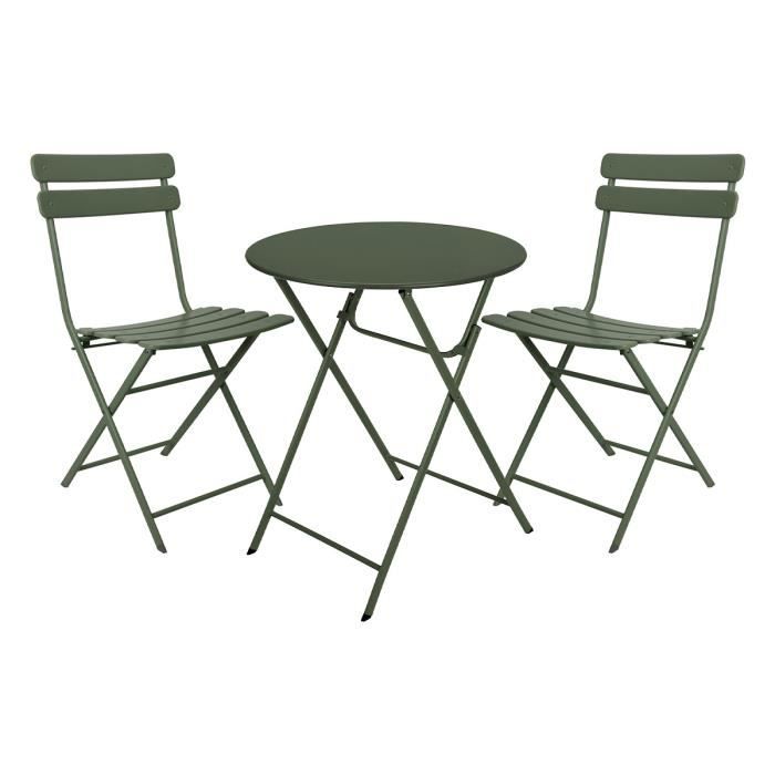 Ensemble table de jardin olive Bistro + 2 chaises Cdiscount Jardin