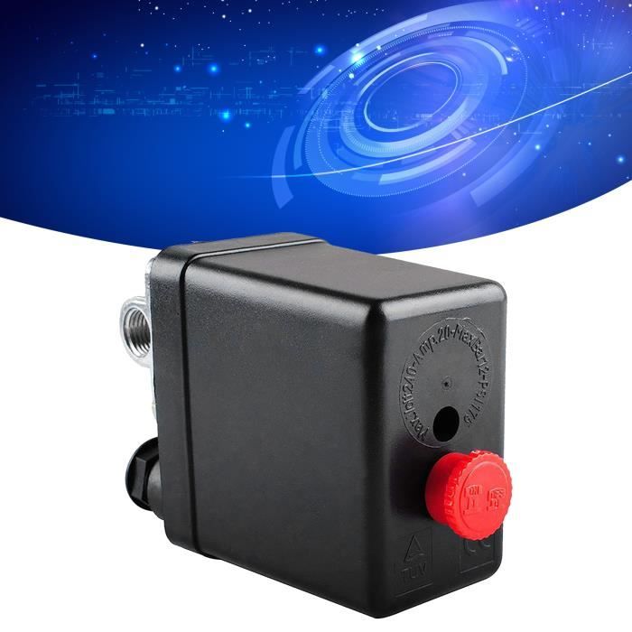 QWORK Pressostat 4 Voies Compresseur D'Air 220V - Interrupteur De Pression Avec Filetage 1/4"