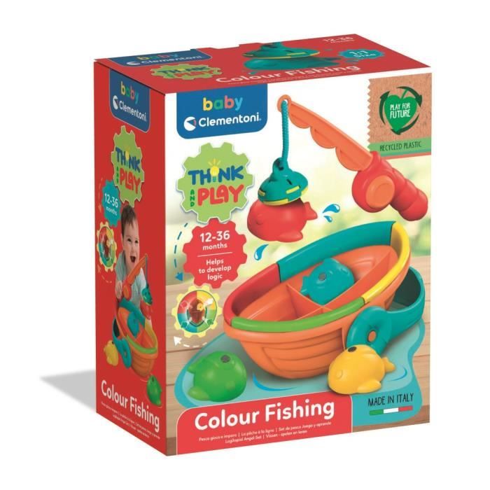 La pêche à la ligne - Clementoni - 4 poissons à pêcher - 1 bateau - 1 canne à pêche - Dès 12 mois