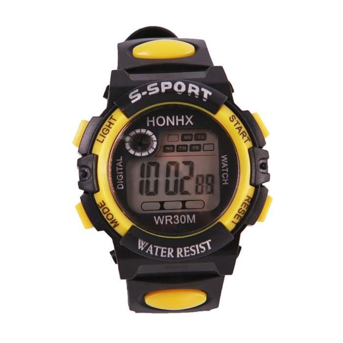 Montre de sport numérique pour enfants, garçons et filles