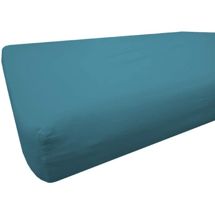 Drap Housse - COTE DECO - 140x190 cm - 100% Satin de Coton - Bonnet 30 cm - Toucher Soyeux Drap Housse - COTE DECO - 140x190 cm - 100% Satin de Coton - Bonnet 30 cm - Toucher Soyeux