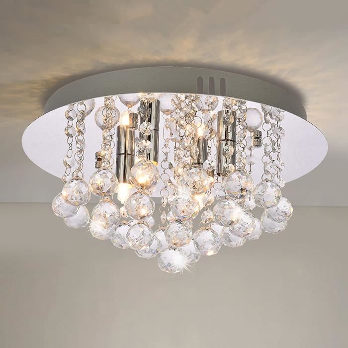 Lustres Led Modernes,Lustre Couche Double En Cristal K9 Pour La