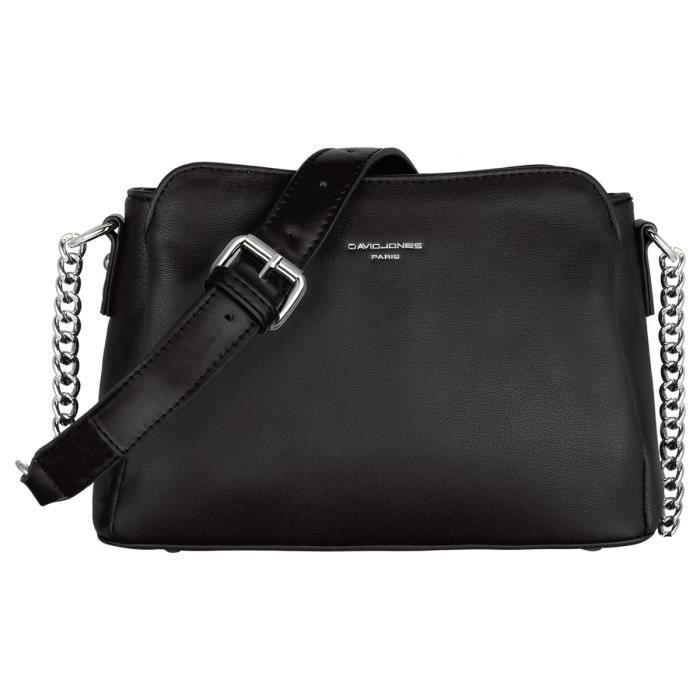 David Jones Petit Sac Bandouliere Femme Sac Chaine Porte Epaule Simili Cuir Besace Sacoche Telephone Pochette Noir Cdiscount Bagagerie Maroquinerie