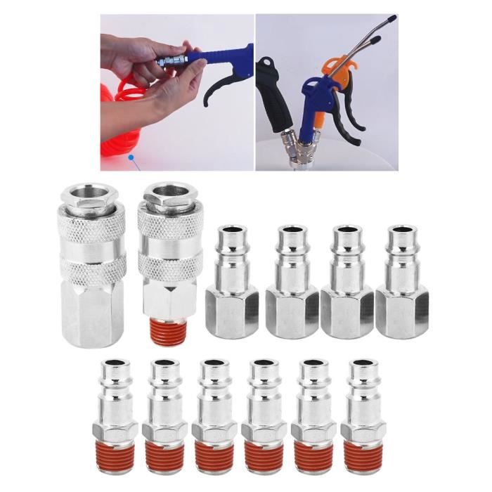 12 pcs 1/4 Pouce BSP Mâle Femelle Tuyau D'air Connecteur Rapide
