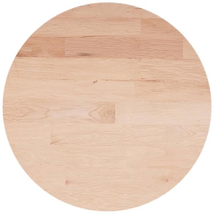 Dessus de table rond - DIOCHE - Ø50 cm - Bois de chêne massif - Non ...