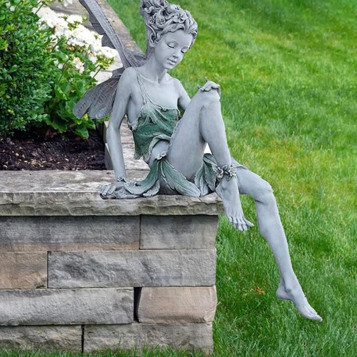 Statue de fée pour jardin de fées - DLZAOAO - Blanc - Ornements de