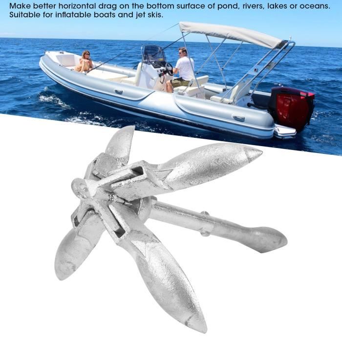 Ancre de bateau de grappin Accessoire se pliant de matériel de Grapnel  d'acier inoxydable de 1.5kg-CHE - Cdiscount Sport