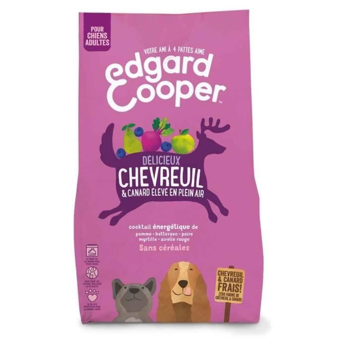 Croquettes - Edgard & Cooper - Chevreuil et Canard - 25Kg - Sans céréales - Pour chien adulte