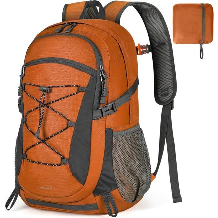 Sac à Dos Randonnée Ultra Léger 16 L FUNANASUN - Pliable, Imperméable - Poches Multiples, Sifflet De Survie - Pour Homme Et Femme, Noir