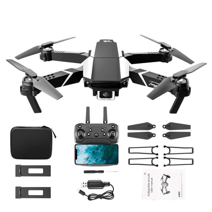 Drone pliable EKASN S62 4K Wifi avec deux caméras FPV 360° flips et 2 batteries - Noir