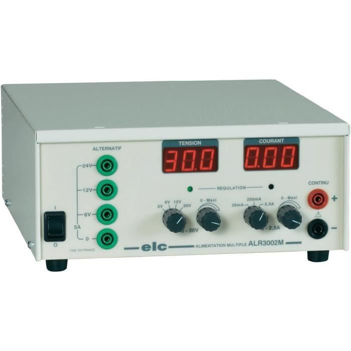 Alimentation de laboratoire double AC/DC générateur de courant 120 W ELC  ALR3002M - Cdiscount Informatique