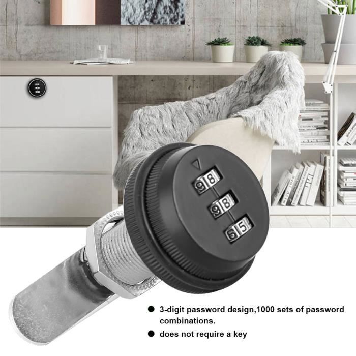 Kit De 2 Serrures à Levier Réglable En Zinc Sans Clé - Noir - Pour Portes Et Compressions