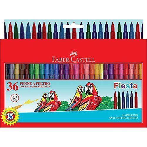 Stylo Feutre Faber-Castell – Pointe Robuste, Capuchon Ventilé, Lavable Sur Tissu, Idéal Dessin Et Coloriage