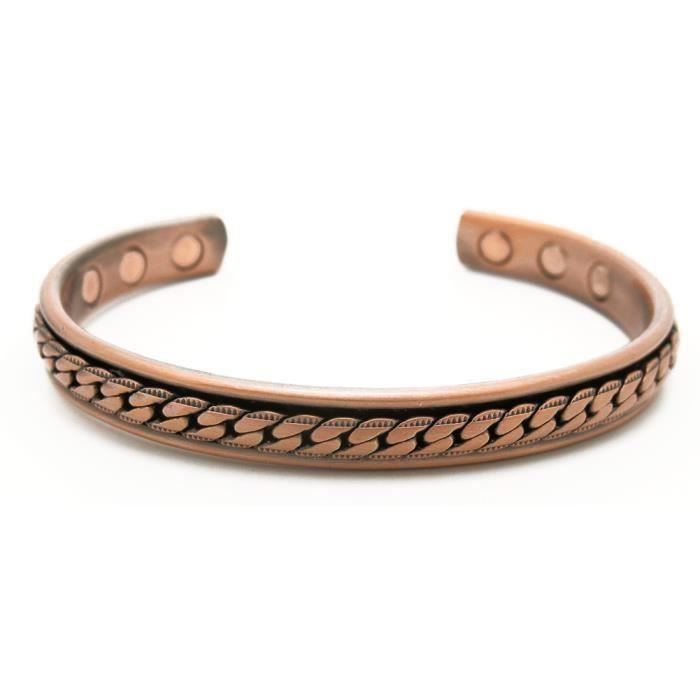 Bracelet Magnétique En Cuivre Pour Arthrite Et Rhumatisme – 6 Aimants Intégrés – Neuf – Fabriqué En Inde