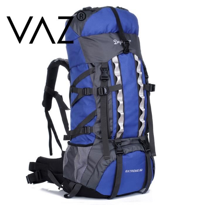 Sac à Dos Camping 80L Résistant à L'eau - Tissu Oxford 600D, Compartiment Hydratation, Réglable, Pour Randonnée