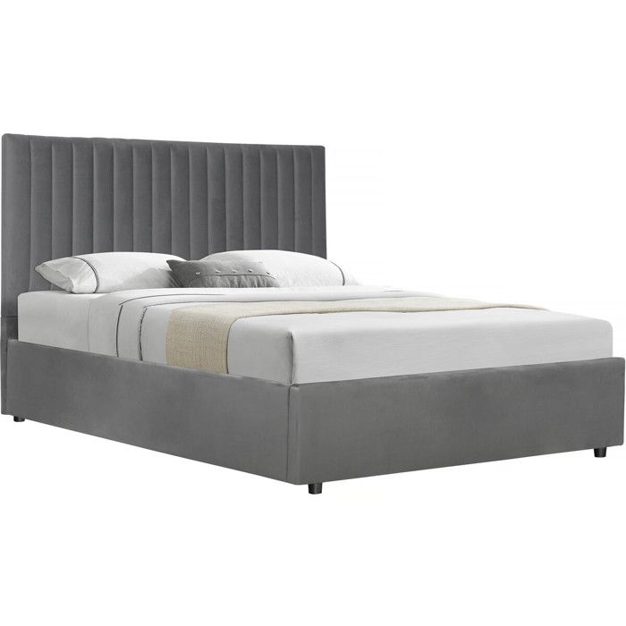 Lit avec coffre Mia - 140 x 190 cm - Gris