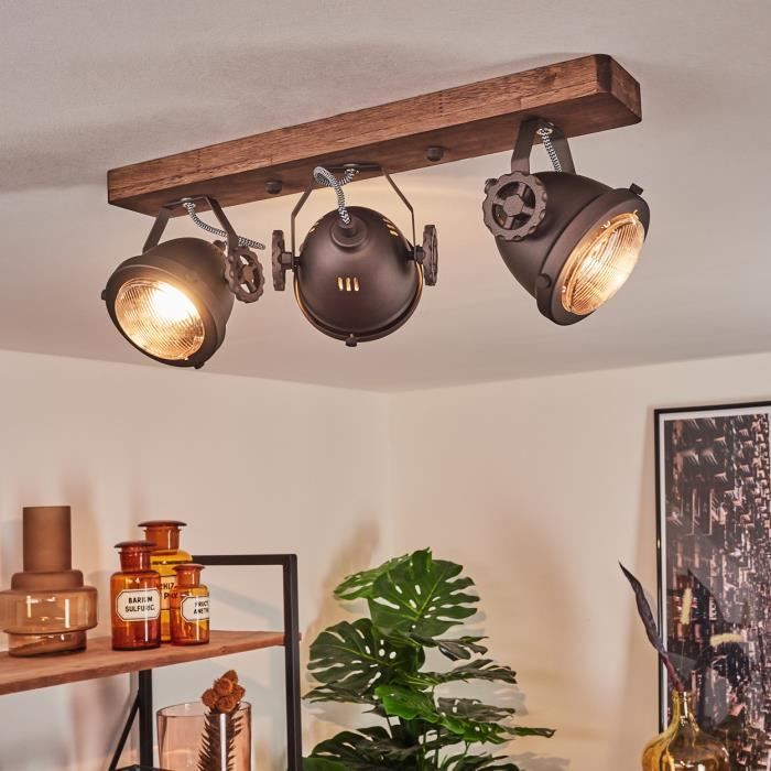 »Biati« lampe de chambre en métal et bois marron avec abat-jour en verre ampoule(s) non incluse(s) »Biati« lampe de chambre en métal et bois marron avec abat-jour en verre ampoule(s) non incluse(s)