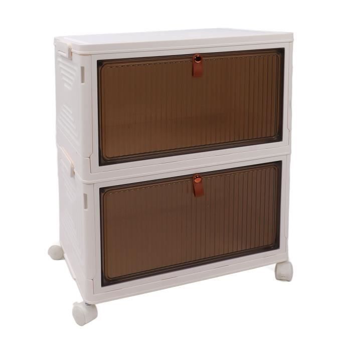 Posionks Lot De 2 Boîtes De Rangement Plastique Avec Tiroirs Empilables - Solides, Transparentes Et Durables Pour Chambre, Bureau, Garage Et Dressing