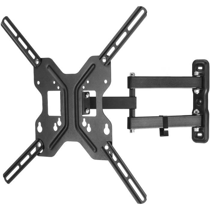 LINK Bras mural TV 3 articulations orientable 32–65 VESA 400x400 jusquà 25 kg Noir