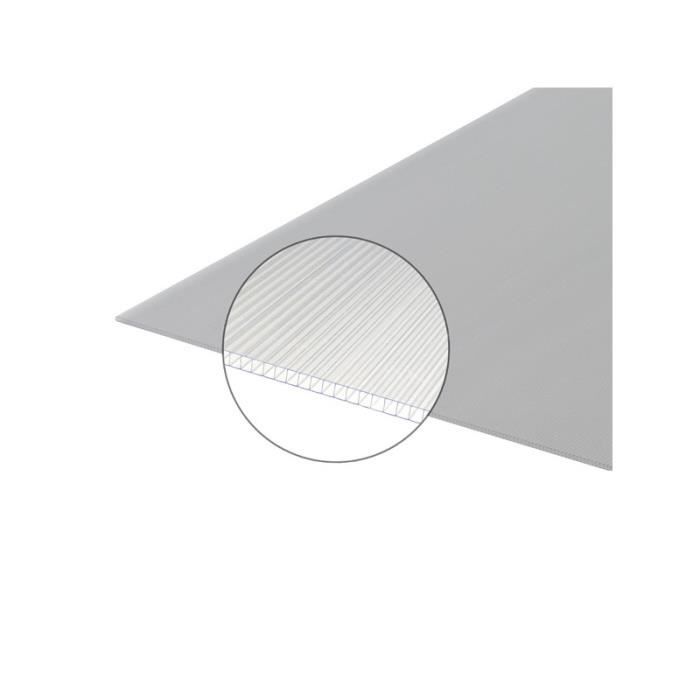 Plaque de polycarbonate creux 10,25 m² soit 14 unités Plaques à double paroi 
