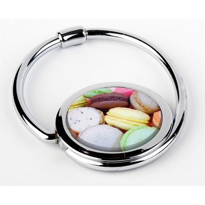 Accroche-Sac Pliable Miss Kha - Design Yin & Yang, Chromé, Pour Tables Jusqu'à 4.5cm