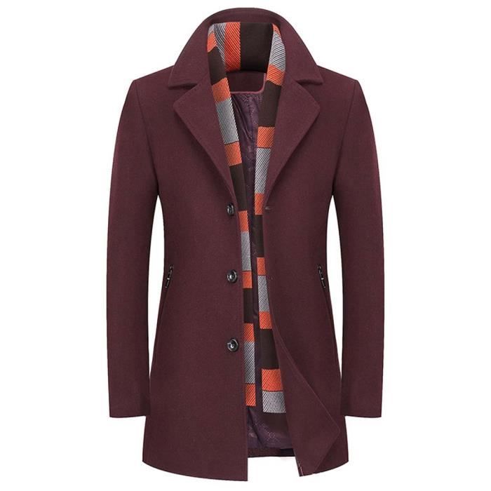 Pardessus sale homme bordeaux