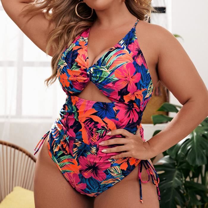 Maillot de Bain Maillot de Bain Fronde Sexy Femmes Taille Maillot de Bain  Mode plissé contrôle Maillots de Bain Une pièce Maillot De Bain Femme Forte