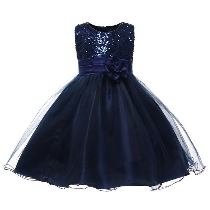 Robe Princesse En Tulle à Fleurs Pour Fille 2-8 Ans - Manches Longues - Pour Mariage, Anniversaire, Fête