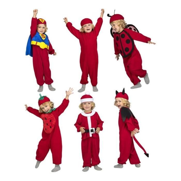 Déguisement - Superman - Rouge - 6 costumes en 1 pour enfants et bébés