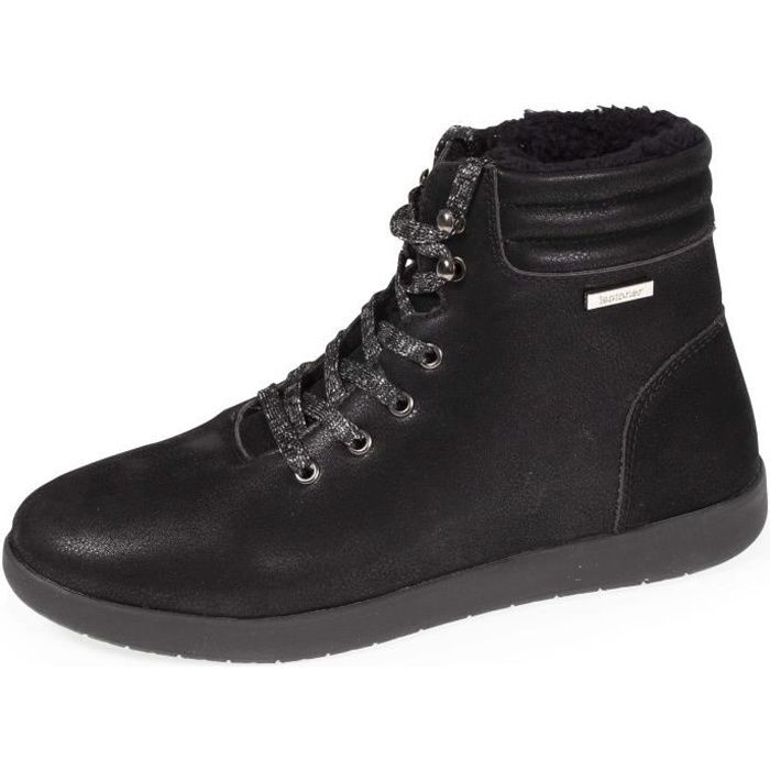 Bottines fourr es et paillettes noir pour femme Isotoner