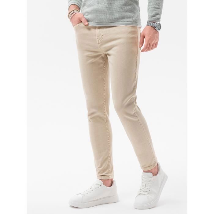 Pantalon long en jean Ombre Pour Homme Beige Beige Cdiscount Pret a Porter