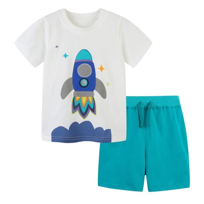 Ensemble de Vetement Sport 2 pieces Bebe garcon Vetement Manches CourtesT shirt short Blanc Cdiscount Pret a Porter
