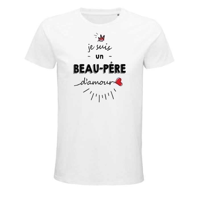 T-shirt homme personnalisé Super Beau-Père avec prénom ou message