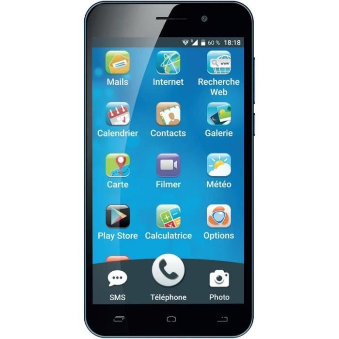 Achat T&eacute;l&eacute;phone portable ORDISSIMO Smartphone LeNuméro1 Mini 16 Go - 4G - Écran 12,7 cm (5") HD - 2 Go RAM - Android 7.1 Nougat - Bleu - Barre Quad-core pas cher