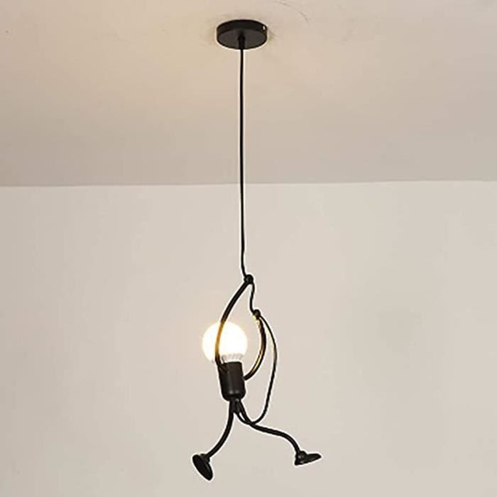 Lustre en fer forgé support de lampe Swing Tête simple parfait dans la chambre à coucher le salon (Sans ampoule)