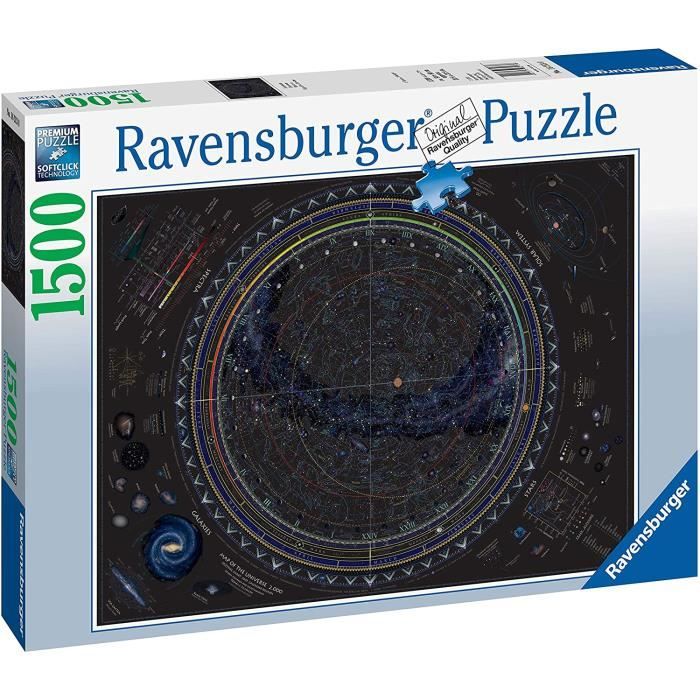 ravensburger puzzle 1500 pieces carte de l univers cdiscount jeux jouets